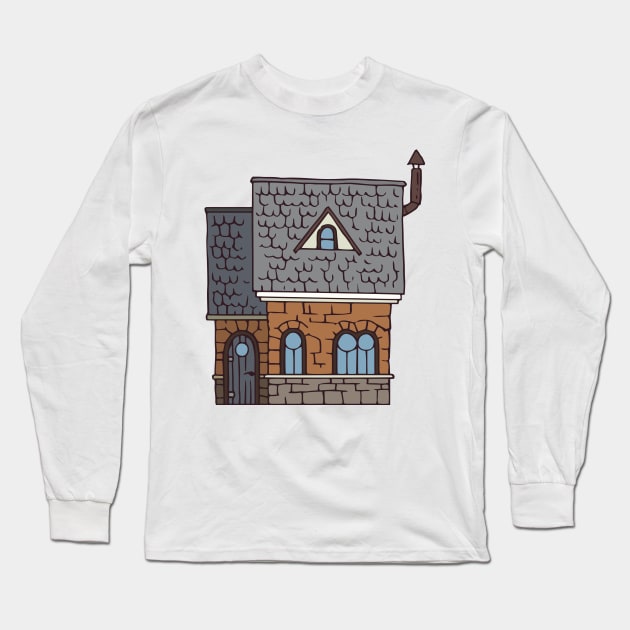 Brown Brick House Long Sleeve T-Shirt by deepfuze